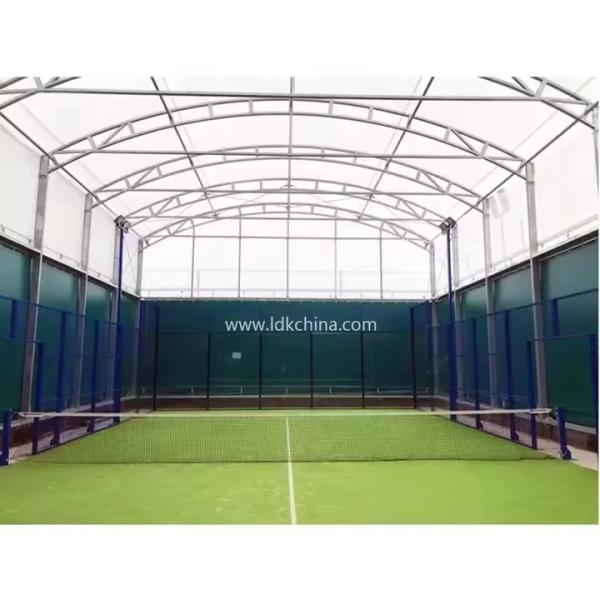 Coût du court de padel panoramique intérieur et extérieur pour équipement sportif LDK de taille personnalisée, court de tennis de paddle-ball portable avec toit