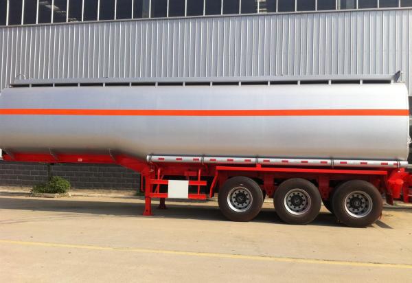 3 Axles Steel Fuel Tank Truck Trailer , Oil Tank Truck For Transportation