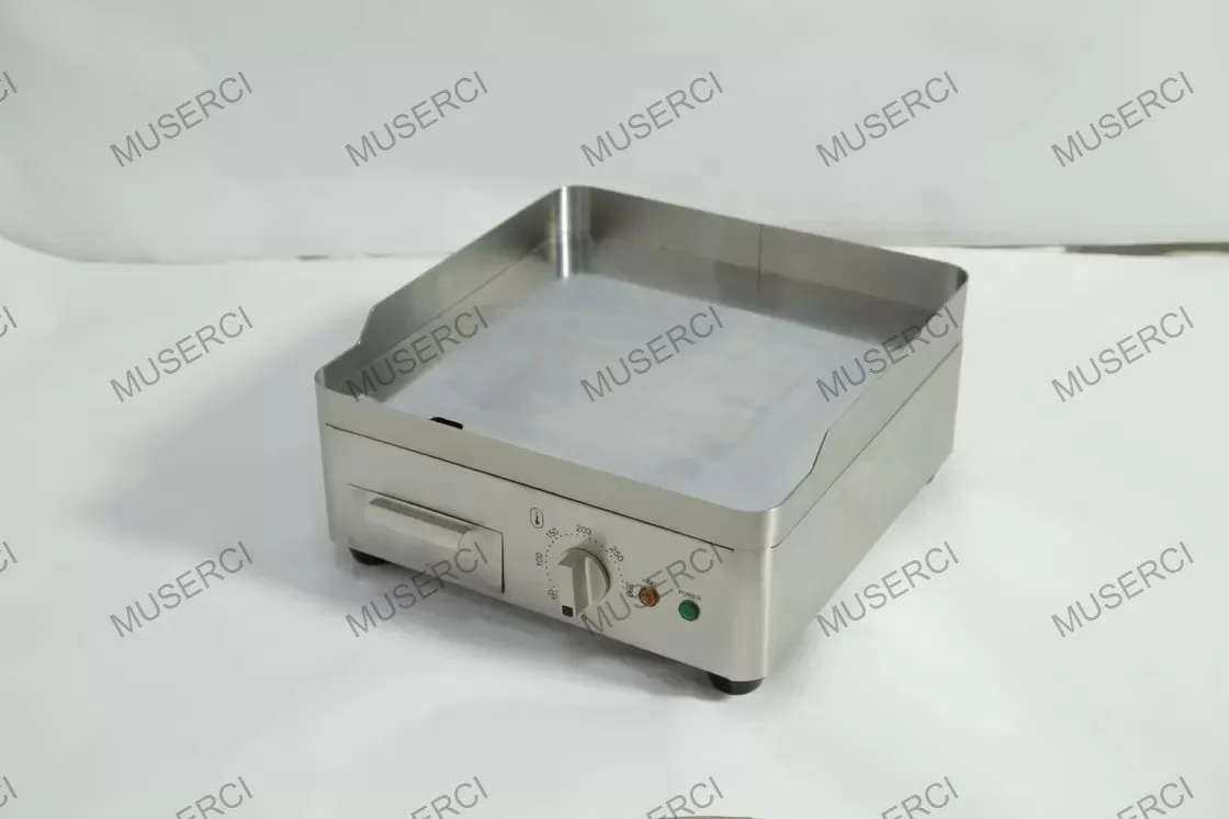 EG360 Commercial Countertop Electric Griddle 2000W 220‑240V 10mm Thick Plate Non‑magnetic 201 Stainless Steel Manual Control Griddle CE Certified For Snack Restaurant