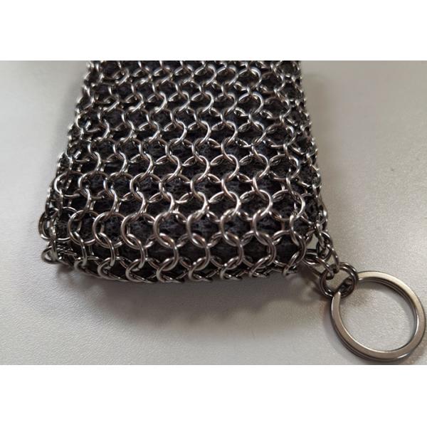 Food Grade 4x4 5x5 6x6 6x8 Inch 304 316 Stainless Steel Chainmail Scrubber For Cleaning
