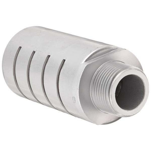 White Black Gray Aluminum Muffler , High Flow Pneumatic Muffler