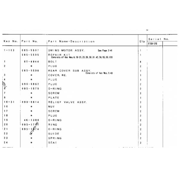 Части экскаватора E70B Свинг-мотор 5TG1-00535 Свинг-мотор