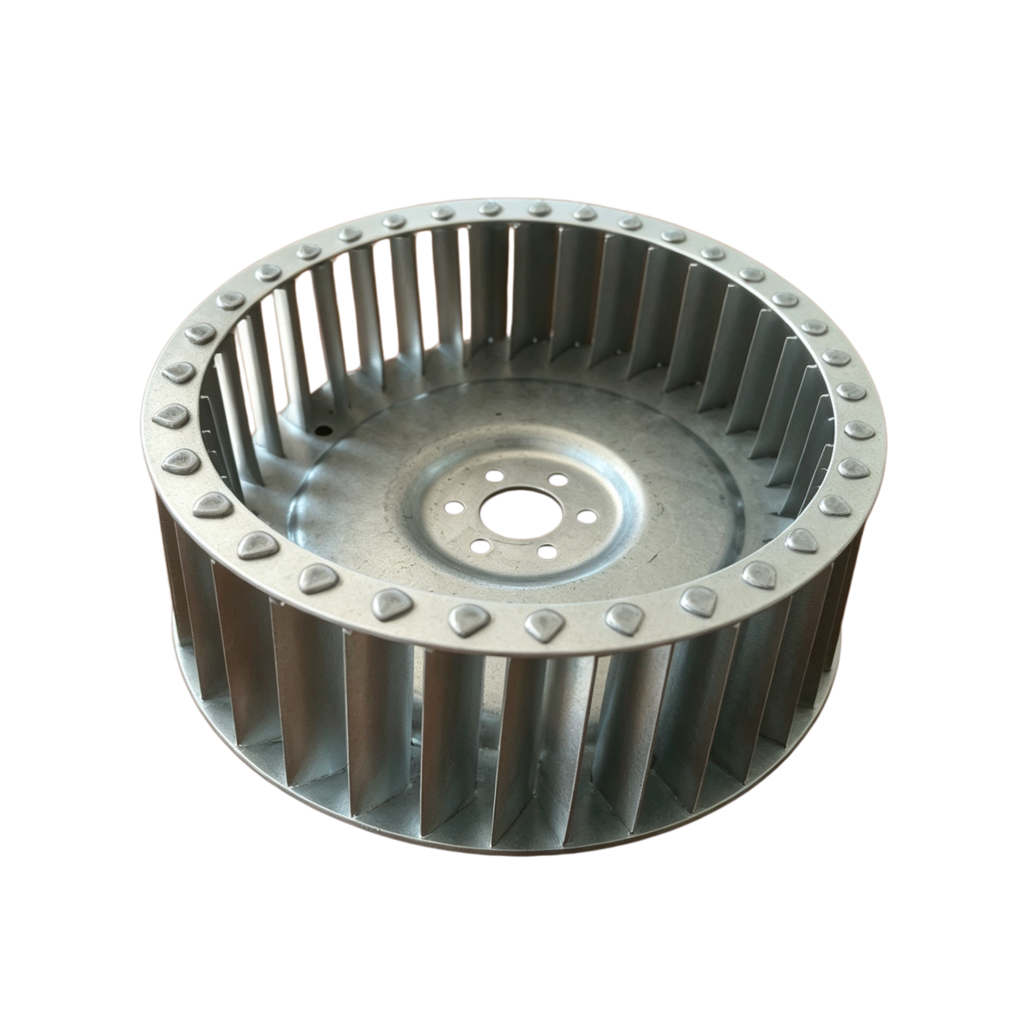 High Efficiency Forward-Curved Centrifugal Blower Wheel with Precision Stamping and Galvanized Steel Construction
