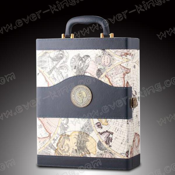 Кожаные коробки бутылки вина картона упаковывая, замораживая упаковку подарка бутылки