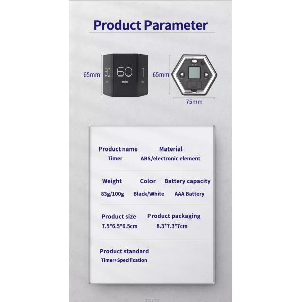 Multi Function Electrical Cube Digital Countdown Timer For Study And Kitchen