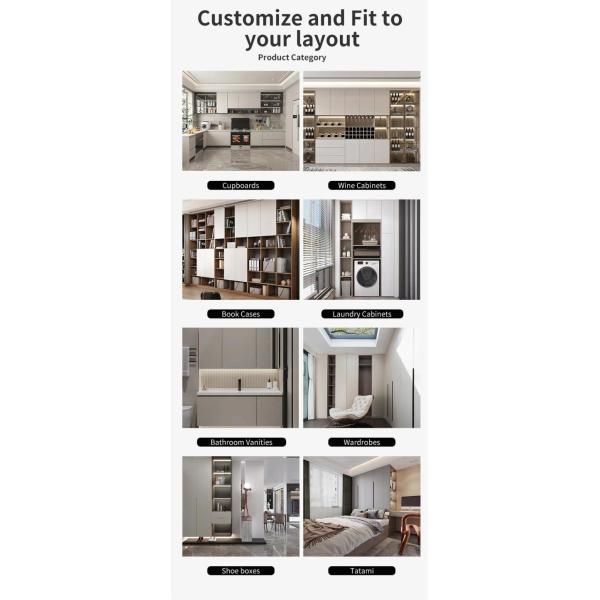 Custom Finish Kitchen Cabinet Modern Design Furniture with Fireproof Boards Material