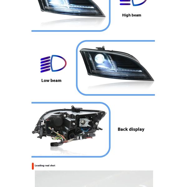 Demillon for Audi Tt Headlight Assembly Modified With Led Dual Lens Original Car Upgraded With Daytime Running