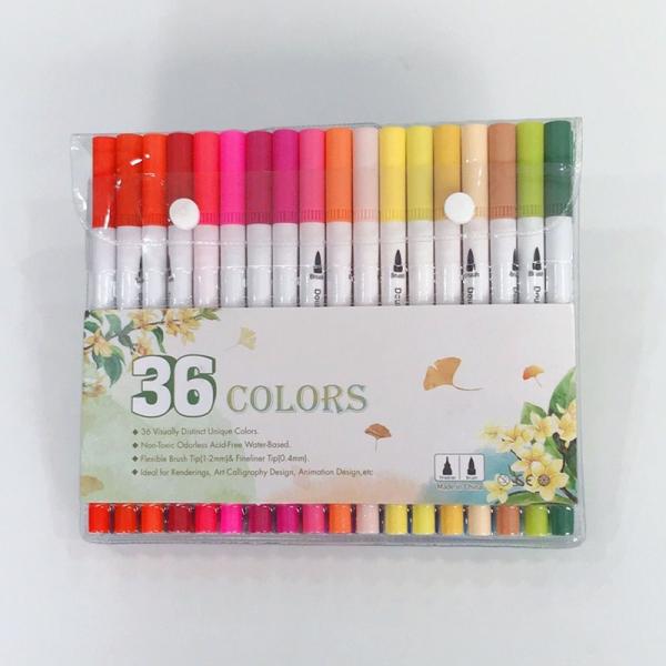 12/24/36/48/60/80/100 Colors Fineliners Water Color Art Markers Pen Dual Tip Brush Set