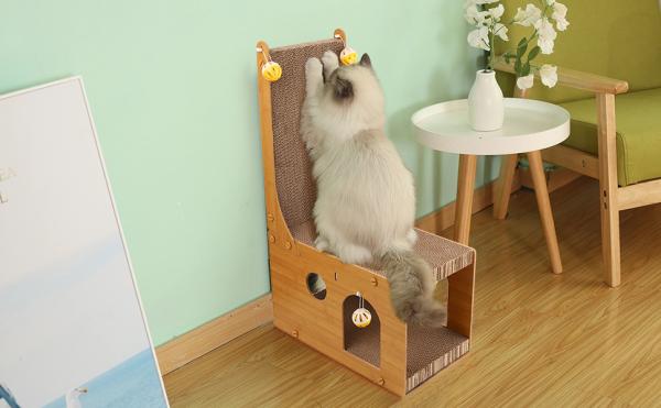Chair Cat Nest More Than One Cat Scratcher, Cat Scratching Board, L Shaped Vertical Cat Scratcher for Wall and Couch Protection