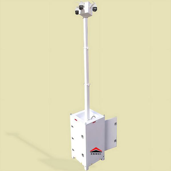 Torre de CCTV móvil rápida con mástil de 6 m para la seguridad en obras de construcción