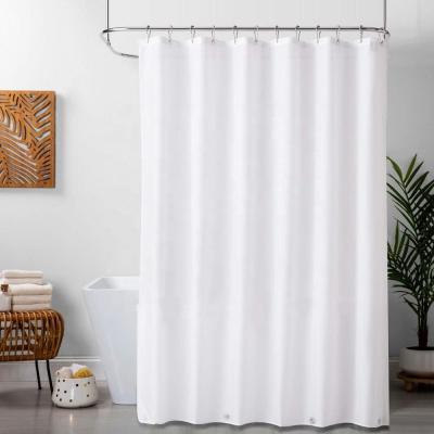White Wholesale PEVA Plastic Waterproof Thick Bathroom Shower Curtains With Hooks