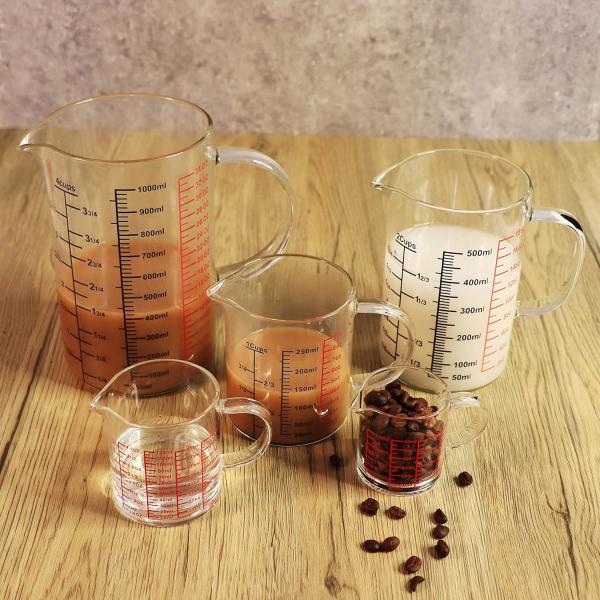 Glass Measuring Cup-[Insulated Handle | V-Shaped Spout]-Made Of High Borosilicate Glass Measuring Cup For Kitchen