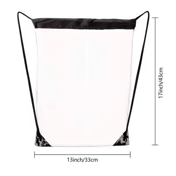 Marketing Waterproof PVC Clear Backpack Drawstring Pouch Bag with Custom Printed Design