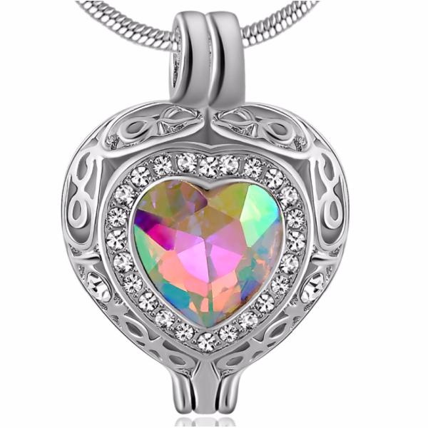 Personalized Memorial Birthstone Cremation Necklace Ashes Urn Keepsake Locket Pendant