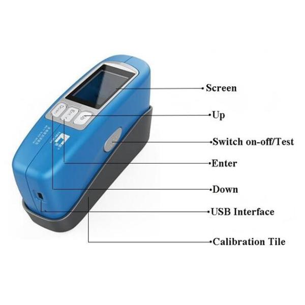 Портативный покрывая китаец прибора для измерения блеска цифров гранита/английское переключение