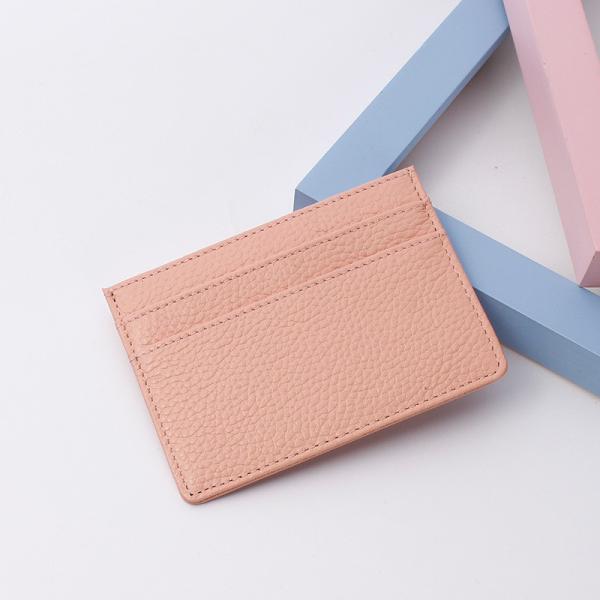 GENUINE LEATHER Slim Embossed Personalized Uv Print Monogrammed Credit Card Holder Wallet