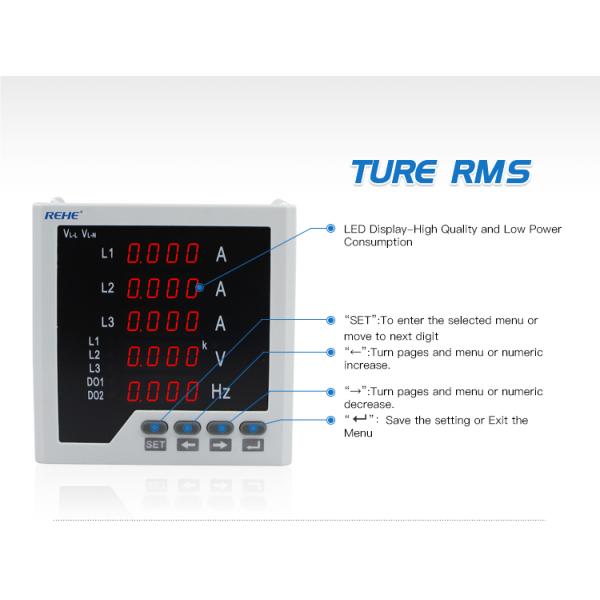 Slim model Three  phase multi amp volt Hz digital multi panel Meter 010v meter