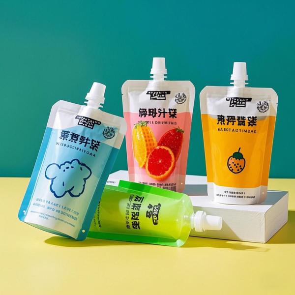 Wholesale Stand Up Spout Bag Drinking Plastic Packing Bag Liquid Pouches Juice Package Food Spout Pouches