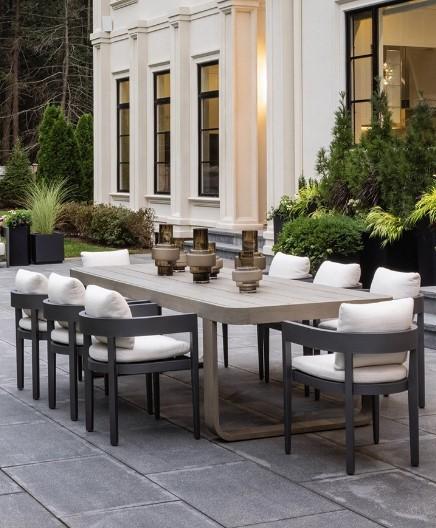 Outdoor Aluminum Patio Garden Hotel Dining Table And Chairs Waterproof Sunproof