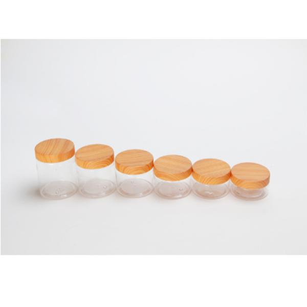 Frascos acrílicos geados do círculo cosmético com tampas de bambu 7g-10g