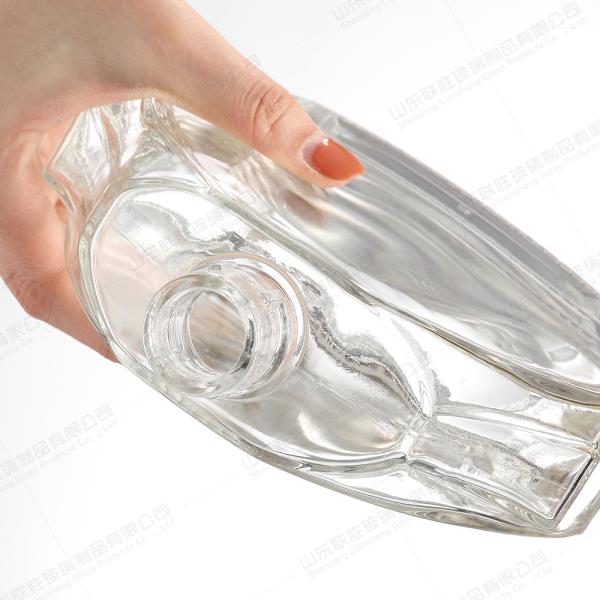 Logo Acceptable Customer's Logo 350ml 500ml 800ml Unique Clear Shape Glass Wine Bottle