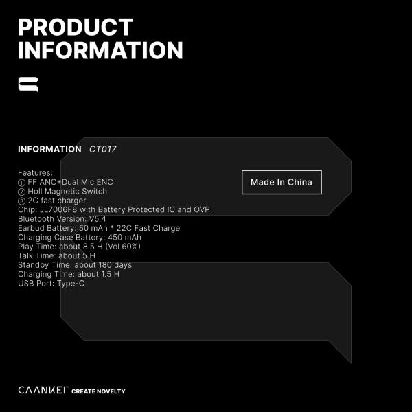 On Ear FF ANC Smart TWS True Wireless Stereo Earphones For IOS Android Devices