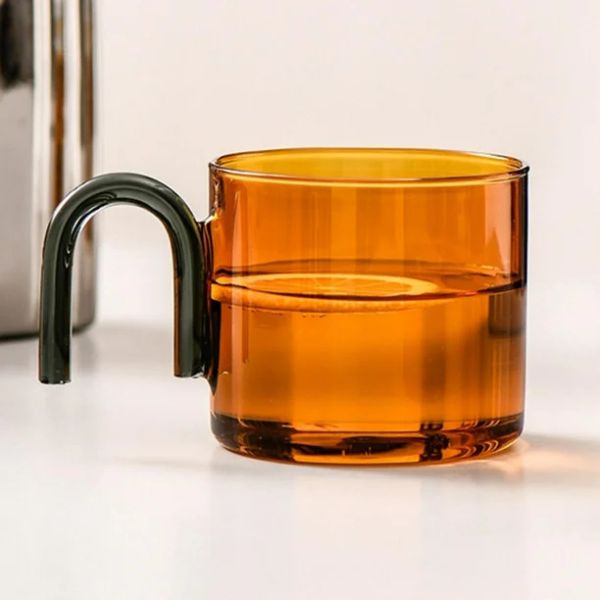 Classic Design 350ML Single Wall Glass Mug High Borosilicate Glass Cup With Handle