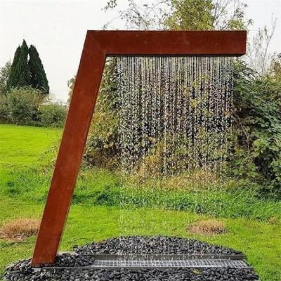 Características de aço em forma de L exteriores de conexão em cascata da água da fonte da cortina da chuva de Corten