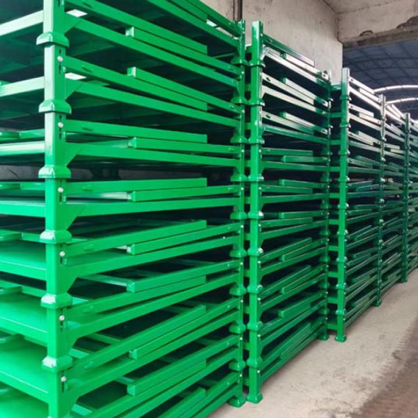 Heavy Duty Foldable Steel Pallet Stack Racks Warehouse Storage Durable Space Saving