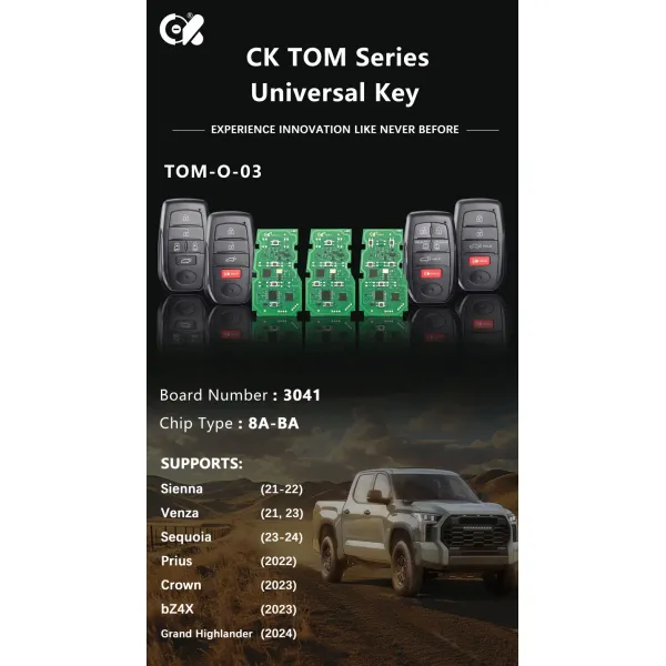 Ck Tom-3 (4/5/6 Buttons) Tom Series Universal Smart Car Key Board with 8A / 4D Chip (PCB board only)