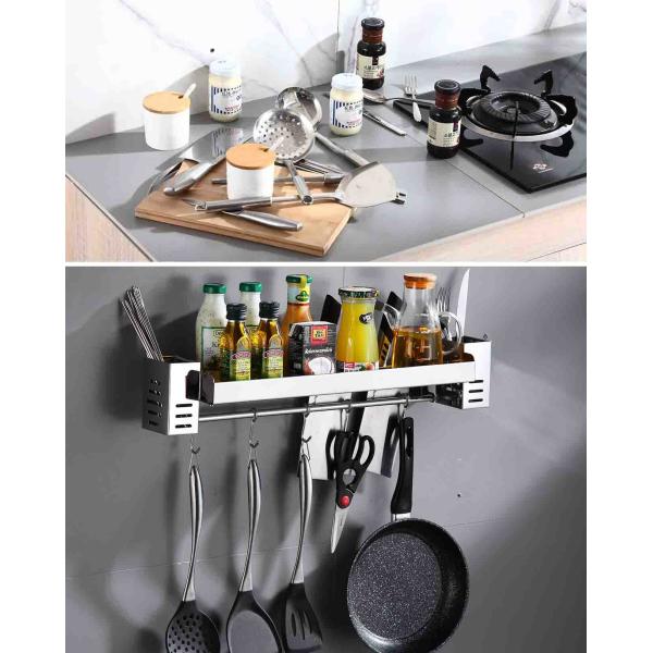 Stainless Steel Kitchen Utensil Rack , Over The Stove Spice Rack Multipurpose