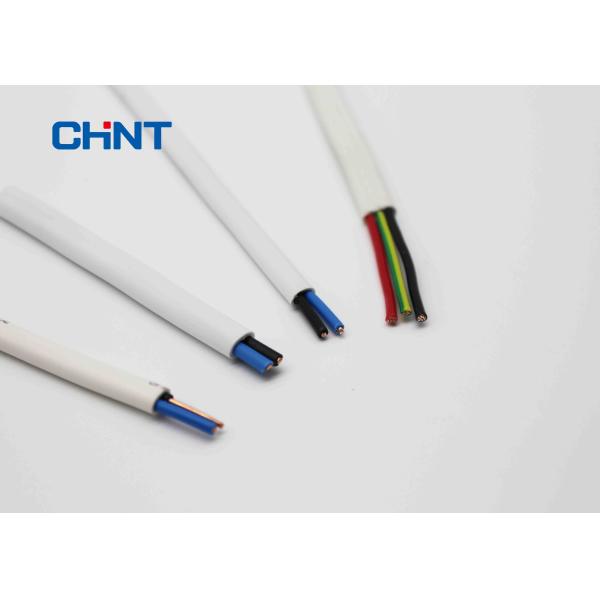 White Flat Cable wires , PVC Insulated Sheathed High quality flat cable