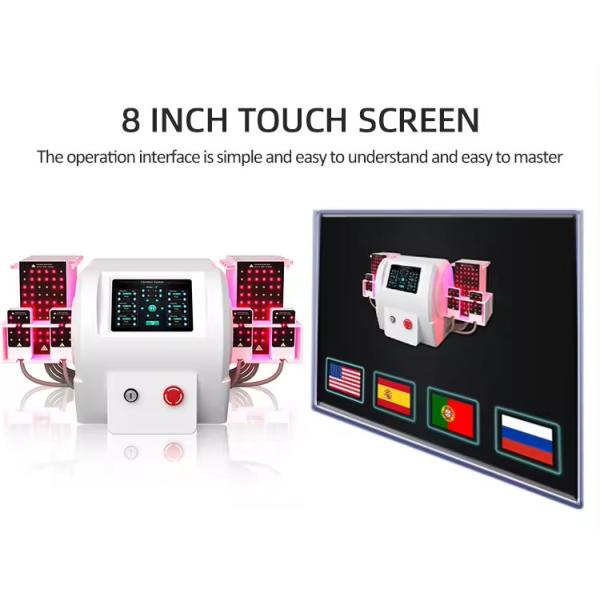 12 Pads 635nm 650nm Lipo Laser 100mW~350mW Fat Removal Fast Slimming Machine