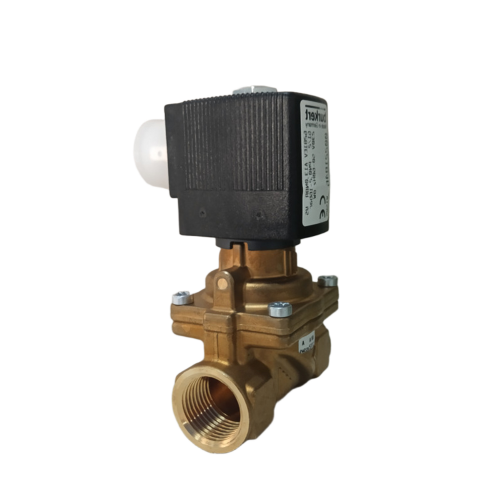 Burkert 6281 Solenoid Valve Item 00270142 00270143 G1-1/4 40mm Orifice 2/2 Normally Closed Manual Control Brass Construction NBR Seal For Automation System