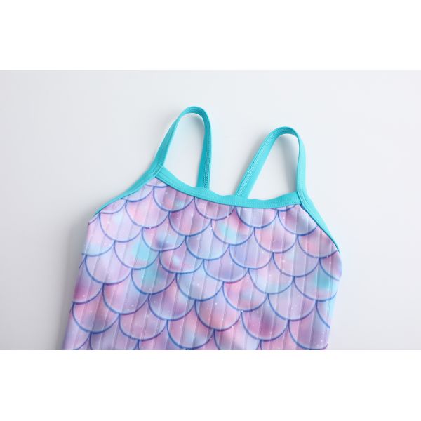 Printed UPF30 Off The Shoulder Swimsuit Girls Swimsuit For Summer Swimming