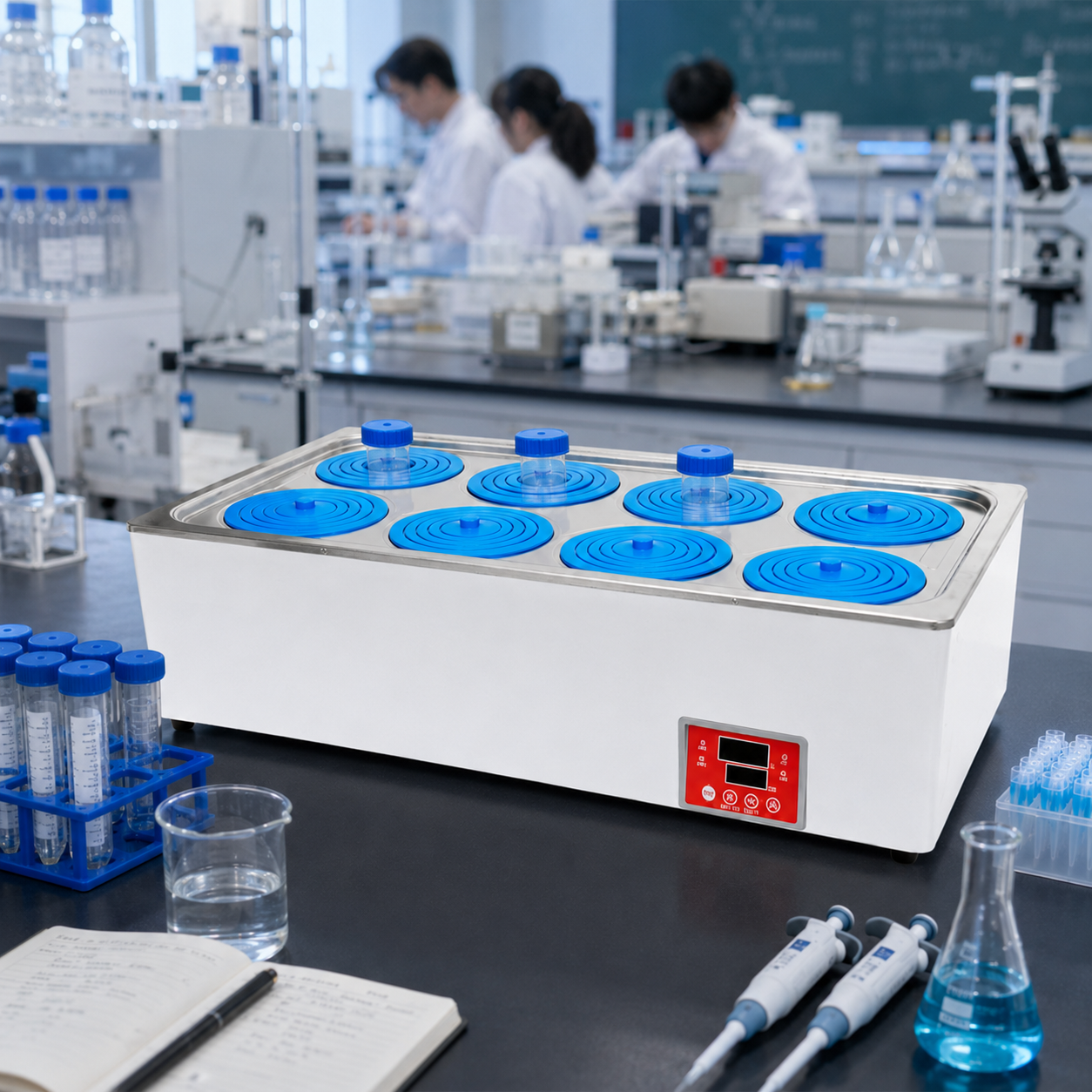 Cenlee Aquaculture Hygiene Education Lab Safe Heating HH-8 8-Hole PID Control 100°C Water-Shortage Protection Digital Water Bath