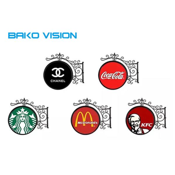 Double Sided Led Outdoor P4.68 P8 4000 Nits Brightness Round Logo Store Billboard