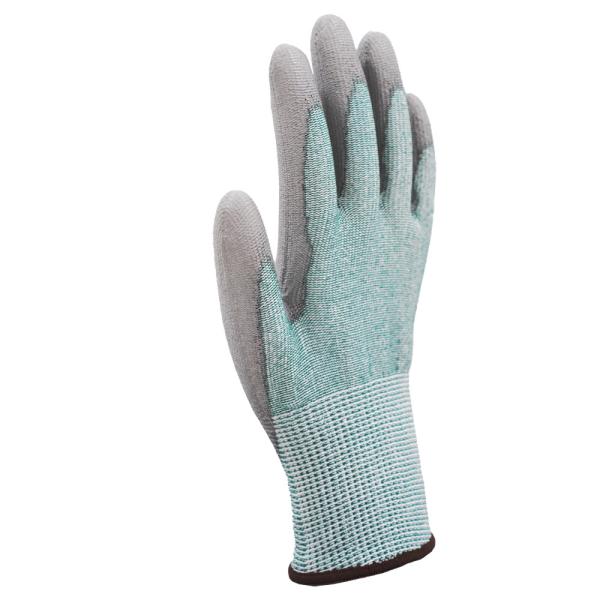 4X42E 13 Gauge PU Palm Industrial Gloves Polyester Liner Wear Resistant Construction Gloves