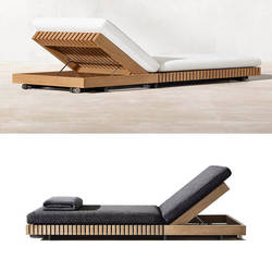 Modern Design Solid Wood Chaise Lounge Chair for Outdoor Furniture Sunbathing and Relaxing