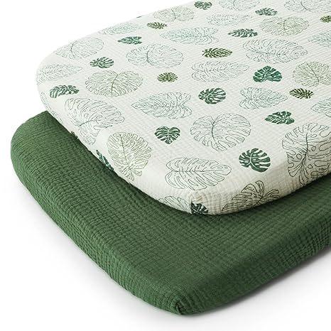 Gauze Bassinet Sheet Set Ultra Soft Modern Style With Multiple Colors