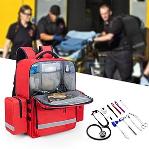 Emergency Medical Backpack 50L Responder Trauma Bag For EMT, Home Care Professional First Aid Kits Storage Medical Bag