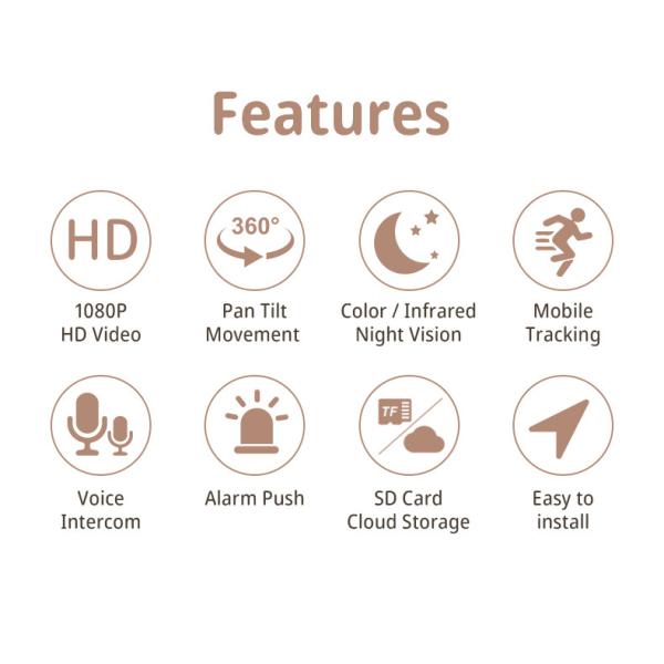 Glomarket Smart Camera Infrared/white light+infrared WiFi/4G Outdoor Camera Hd Night Vision Lighting Security Home Camer