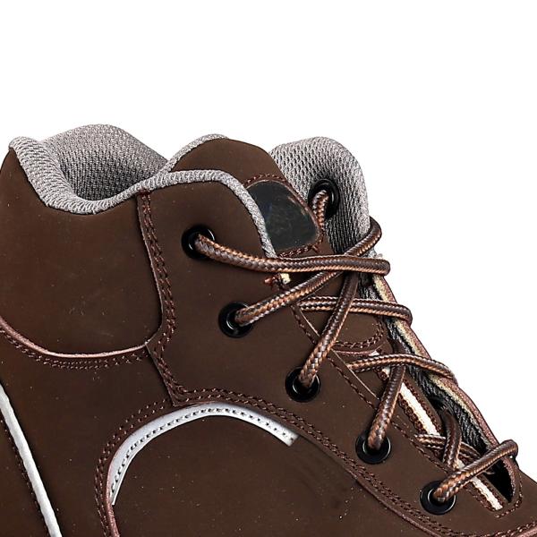 OEM S3 en cuir en microfibre Boucles d'yeux métalliques Bottes de sécurité Bottes d'acier de type orteil avec fermeture à lacets Chaussures de travail