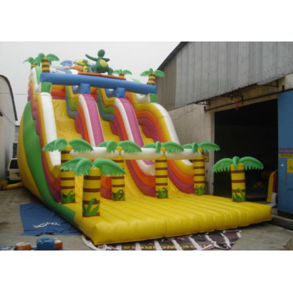 Commercial inflatable jungle dinosaur high slide classic inflatable dinosaur dry slide