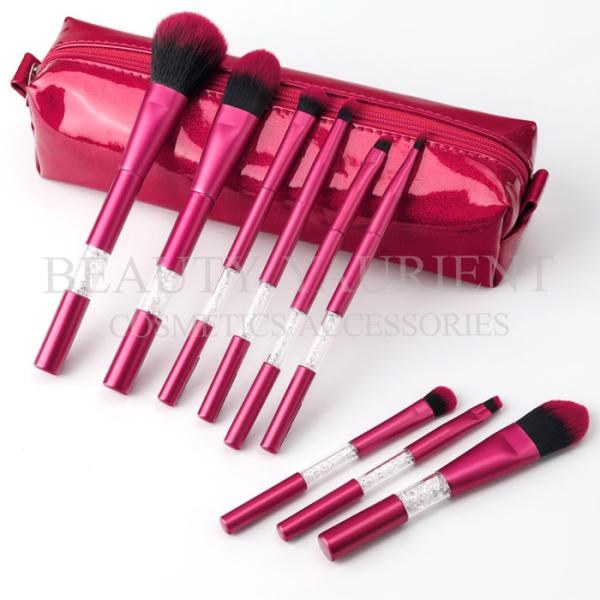 Luxurious 9 Piece Makeup Brush Set  Diamond Decoration Full Face Brush Set
