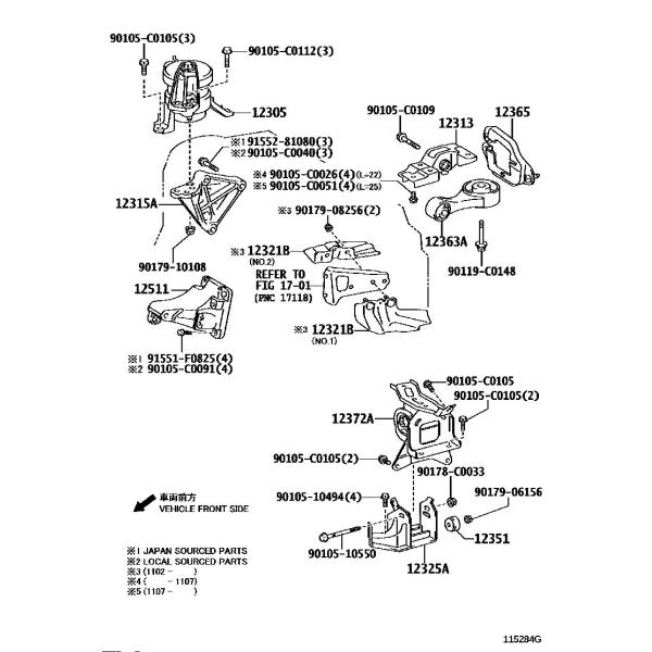 мотор установки двигателя 123050T040 123050T030 для Toyota Corolla E12