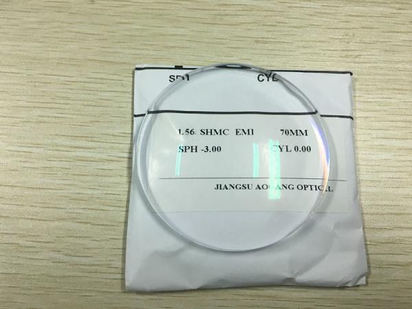 Mid Index 1.56 Single Vision Cr 39 Lenses , Super Hydrophobic Anti Glare Lens