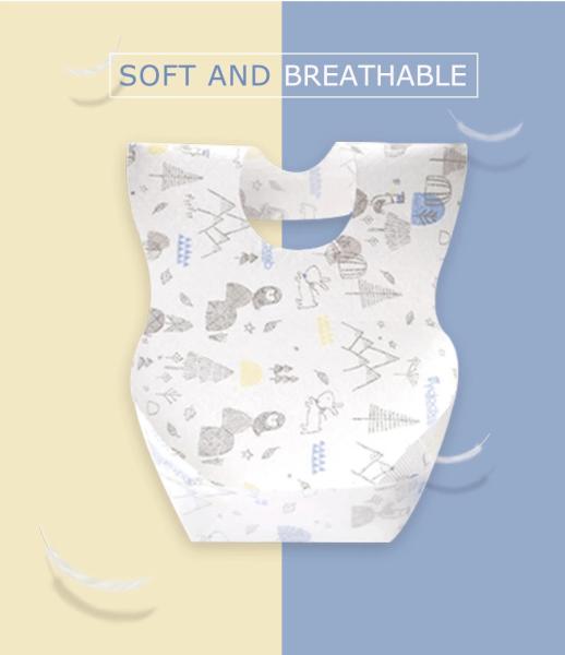 Eco Friendly Waterproof Disposable Baby Bib PE Film Material