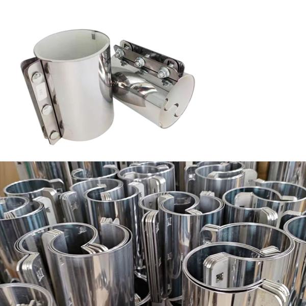 0.5mm 1.0mm 304SS Circular Pipe Clamp Central Pneumatic Conveying Pipe Couplings