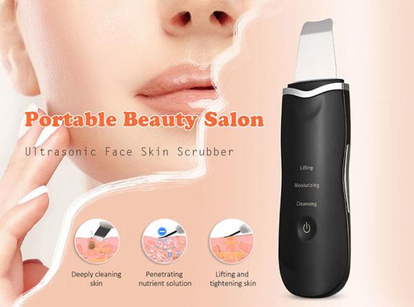 Rechargeable Ultrasonic Skin Scrubber 2W Blackhead Remover Extractor Tool Shovel